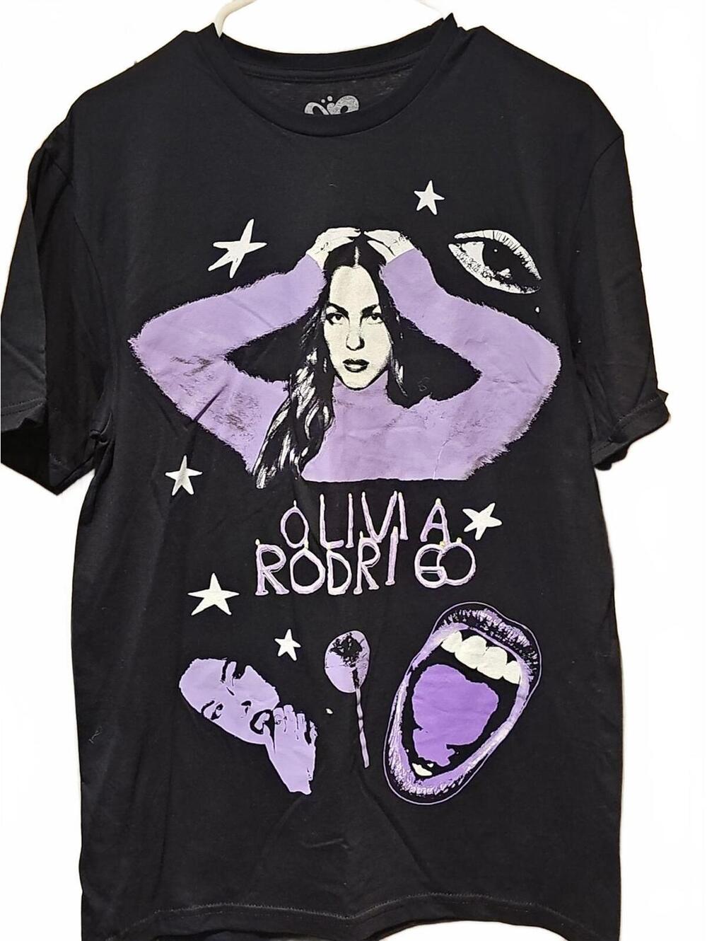 Olivia Rodrigo Graphic T Shirt Black Purple Singer Merch Unisex Size M